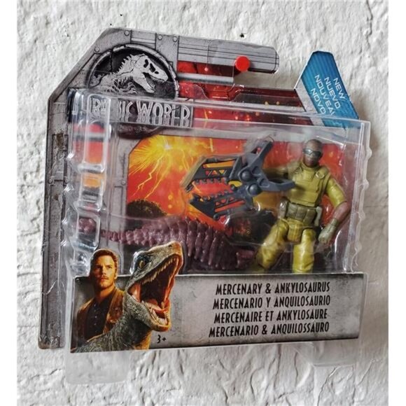 Jurassic World Fallen Kingdom: Mercenary & Ankylosaurus Action Figure Set Roar - Picture 6 of 8